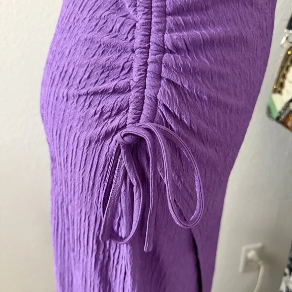 NWT Lulus Modern Confidence Textured Ruched Drawstring Midi Skirt - Size S - Picture 5 of 6